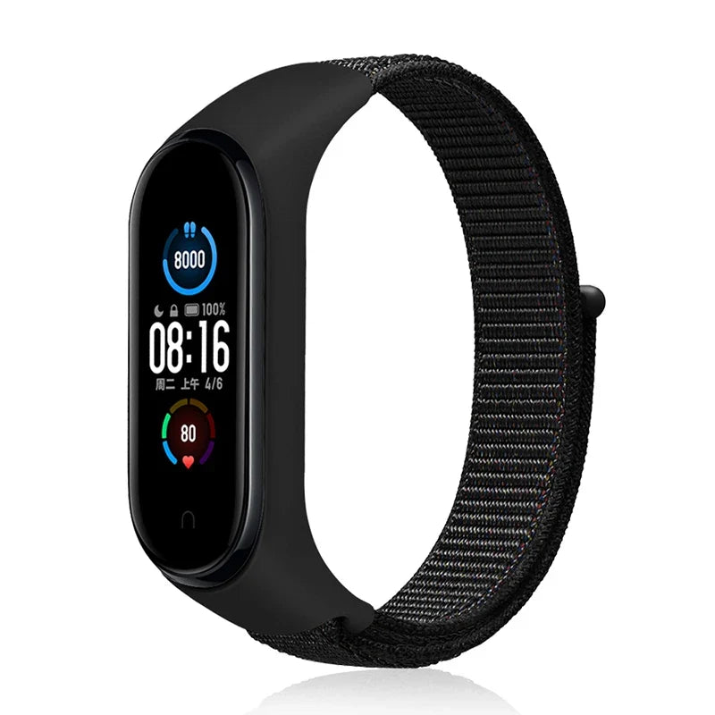 Nylon Loop Strap for Xiaomi Mi Band - Adjustable Sport Wristband Bracelet for Mi Band 3 4 5 6 7 8