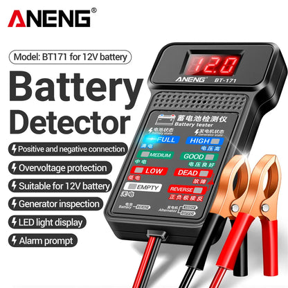 ANENG BT-171 Multifunctional Battery Tester — 12V Auto Repair Diagnostic Tool with LED Display for Electricians