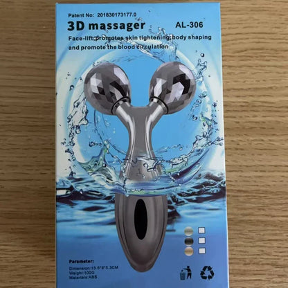 3D Facial Roller Massager — Manual Beauty Device for Muscle Lifting & Skin Care, for Women & Men