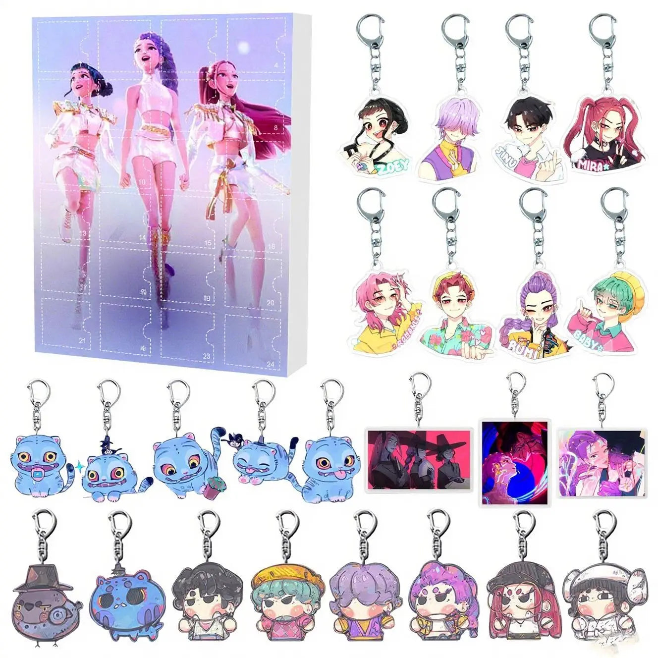 New Kpop Demon Hunters 24-Day Advent Calendar — Rumi, Mira, Zoey & Tiger Christmas Countdown Gift