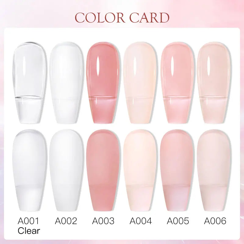 MEET ACROSS 8ML Quick Extension Nail Gel: Nude Milk White UV Gel Nail Polish - Semi-Permanent Nails Art for Manicure Tools