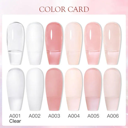 MEET ACROSS 8ML Quick Extension Nail Gel: Nude Milk White UV Gel Nail Polish - Semi-Permanent Nails Art for Manicure Tools
