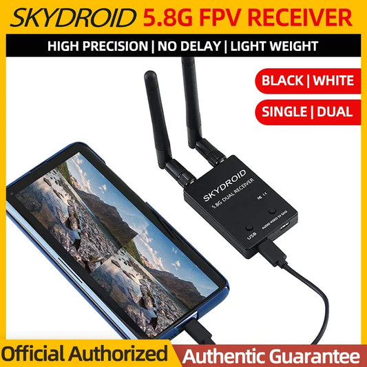 SKYDROID 5.8GHz 150CH FPV Dual/Single Antenna Receiver – UVC OTG RC Drone Part for Android Smartphones