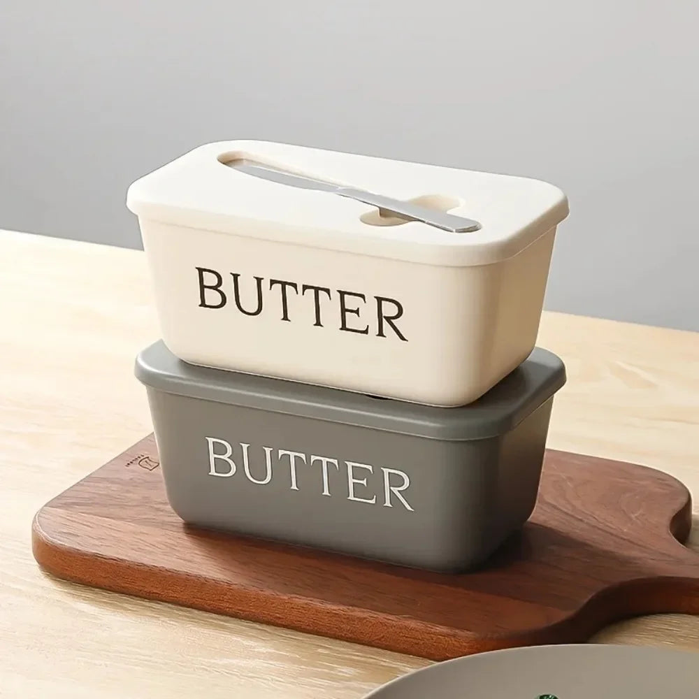 Airtight Butter Dish with Built-In Knife & Slicer – Butter and Cheese Storage Container
