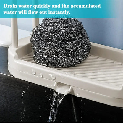 Detachable Kitchen & Bathroom Dishcloth Holder – Sink Sponge Rack & Scrubber Brush Organizer Shelf
