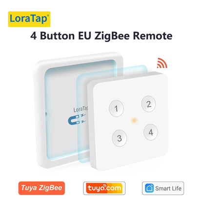LoraTap ZigBee 3.0 Wireless Push Button Remote Controller – Smart Scene Automation Switch for Tuya Smart Life App (EU/US Compatible, 13 Types)