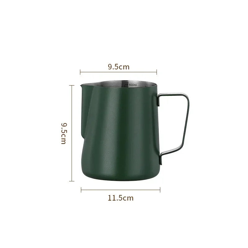 304 Stainless Steel Milk Frothing Pitcher with Measurement Scale – Barista Espresso Coffee Latte Art Jug for Café & Kitchen