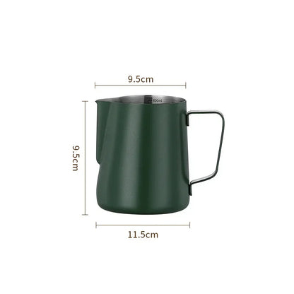 304 Stainless Steel Milk Frothing Pitcher with Measurement Scale – Barista Espresso Coffee Latte Art Jug for Café & Kitchen