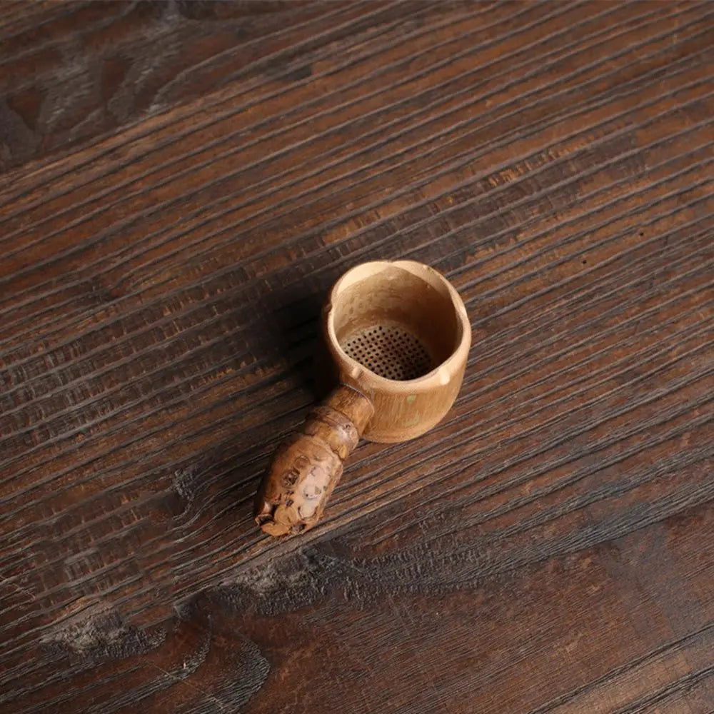 Japanese-Style Natural Bamboo Rattan Tea Scoop – Tea Shovel, Leaves Chooser, Honey & Coffee Spoon, High-Quality Holder