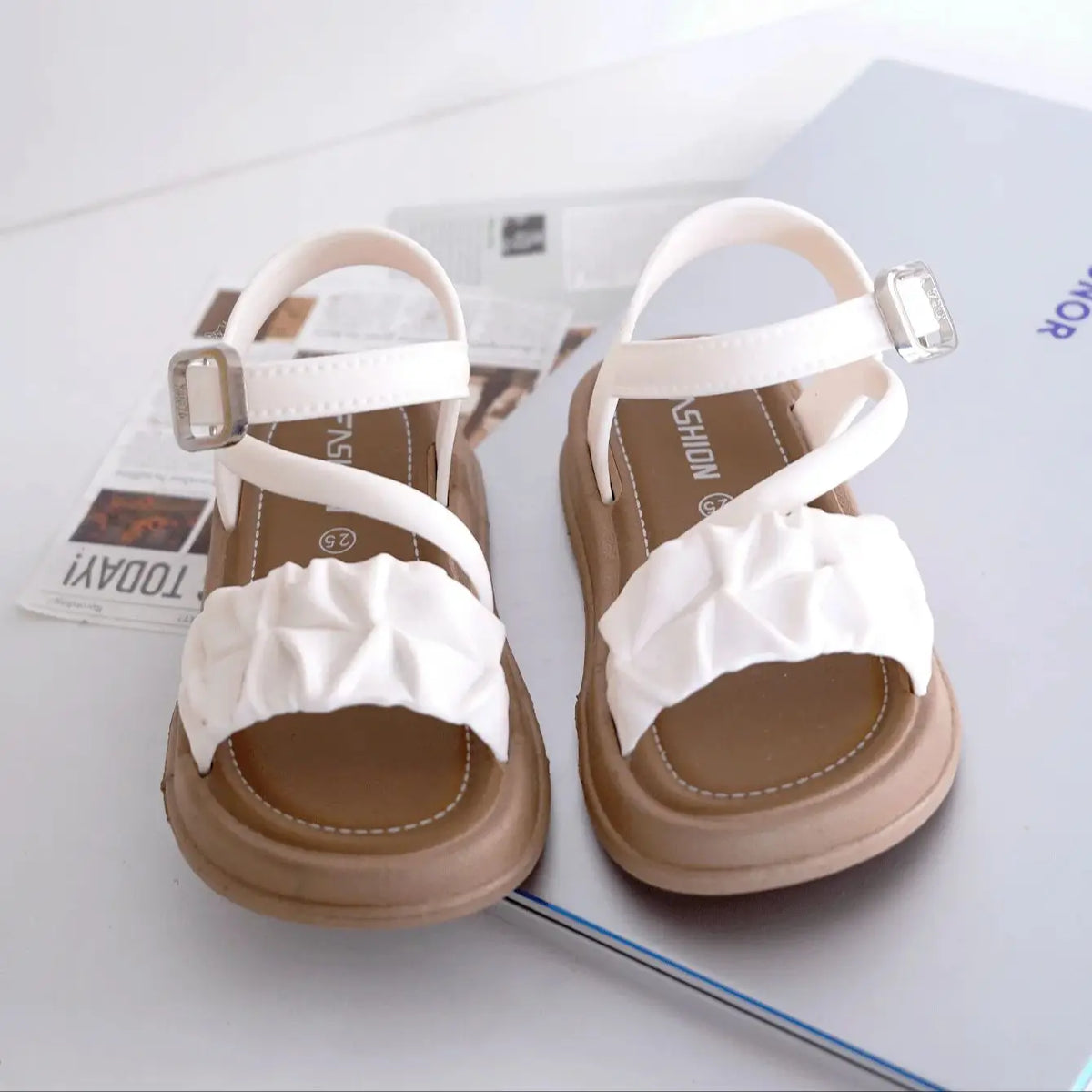 Children's Cartoon Bow Slippers - Breathable Soft Sole Anti-Slip Indoor & Bathroom Shoes for Girls