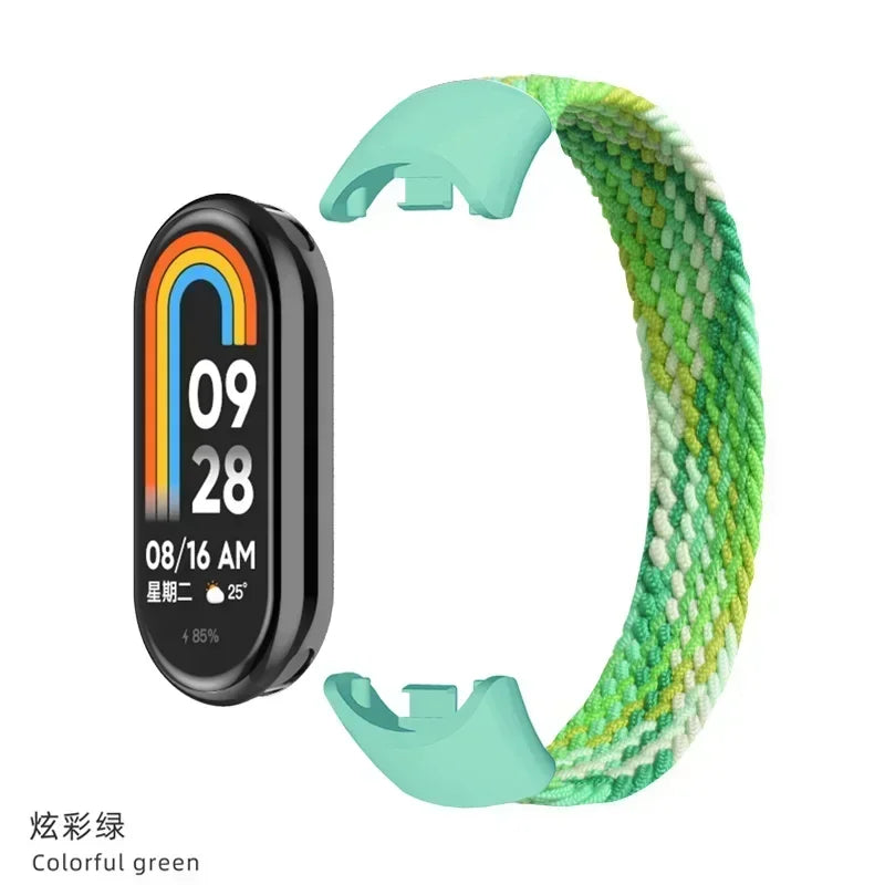 Braided Nylon Solo Loop for Xiaomi Mi Band 9 & 8 – Elastic NFC Replacement Strap Bracelet