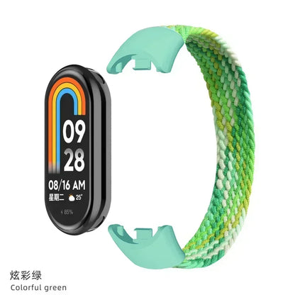 Braided Nylon Solo Loop for Xiaomi Mi Band 9 & 8 – Elastic NFC Replacement Strap Bracelet