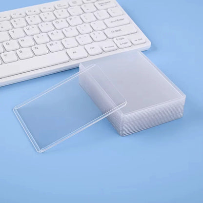 25PCS Transparent PVC Card Sleeves – Hard Plastic Protective Holders for Trading & Game Cards