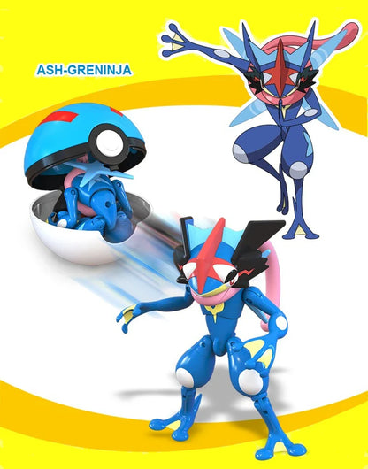 Pokemon Action Figures Set – Pikachu, Gengar, Dragonite, Snorlax & Pokeball Toys