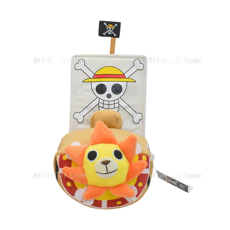 One Piece Plush Ship Toy — Thousand Sunny & Going Merry Soft Pillow for Kids, 21/37CM Birthday Gift