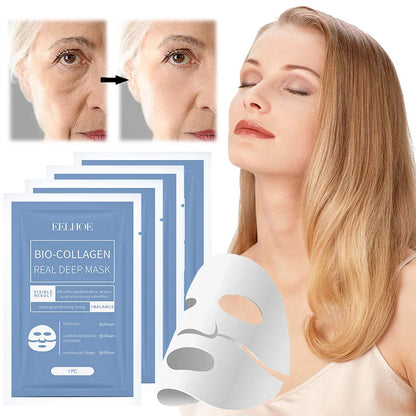 Bio-Collagen Anti-Wrinkle Face Mask – Deep Lifting Mask with Hydrolyzed Collagen, Collagen Reverse Film Peel-Off Mask