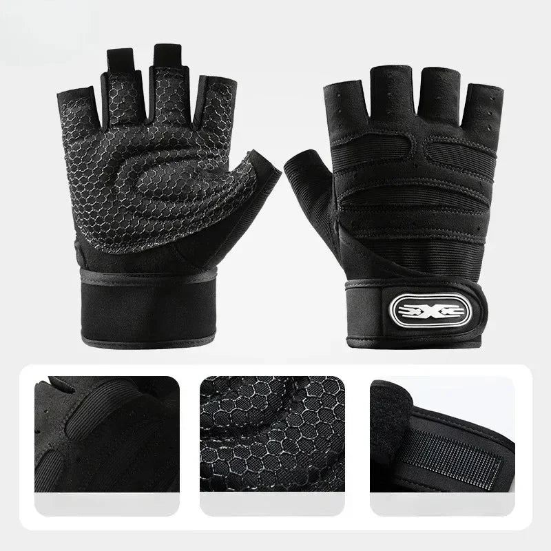 Outdoor Sports Fingerless Gloves – Long Wrist Guard for Men & Women, Ideal for Gym, Cycling, Hiking, Boxing & Training Workouts