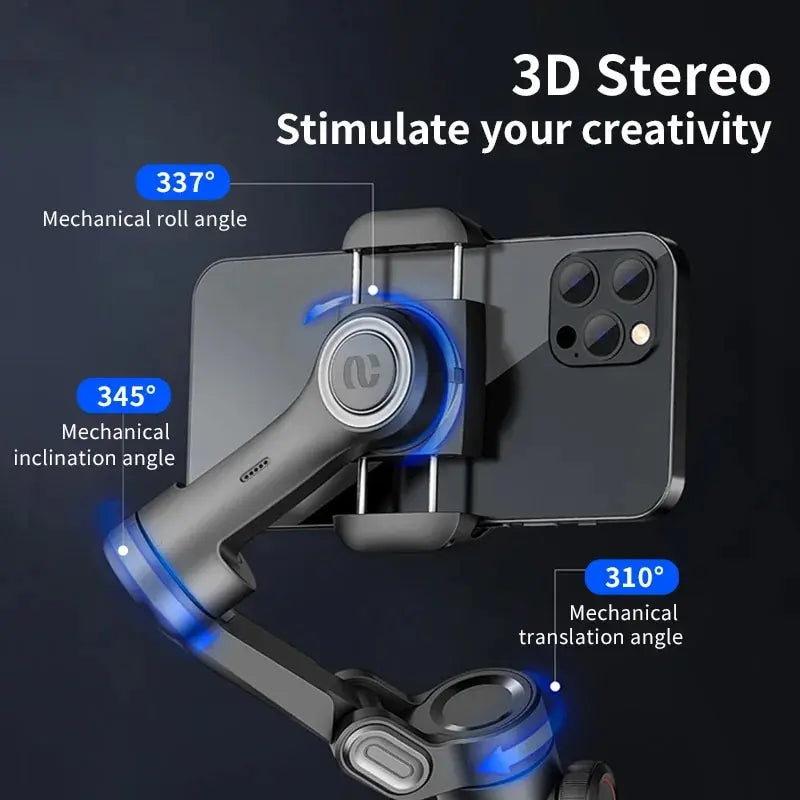 AOCHUAN 3-Axis Handheld Gimbal Stabilizer – SmartXE for iPhone & Android, AI Face Tracking for TikTok & Vlog Videos
