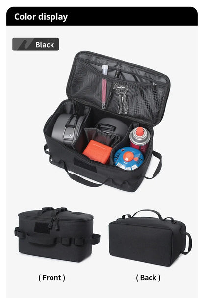 Outdoor Camping Gas Tank & Tool Storage Bag – Large Capacity Bag for Gas Canister, Ground Nails, and Cookware
