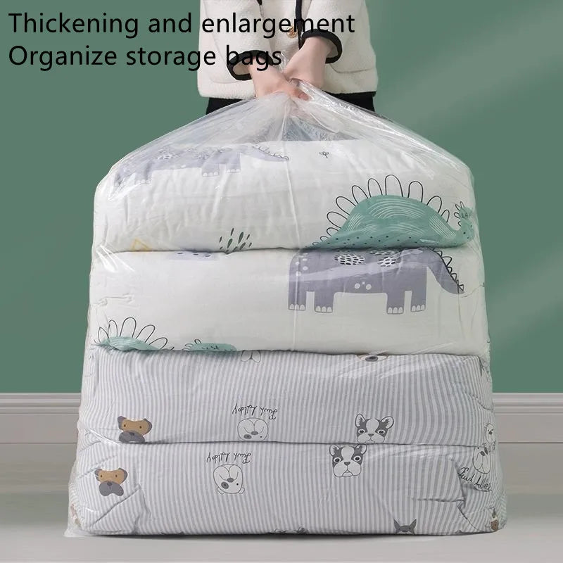 Quilt Storage Bag — Large Transparent Dustproof & Moisture-Proof Organizer for Clothes, Toys & Moving