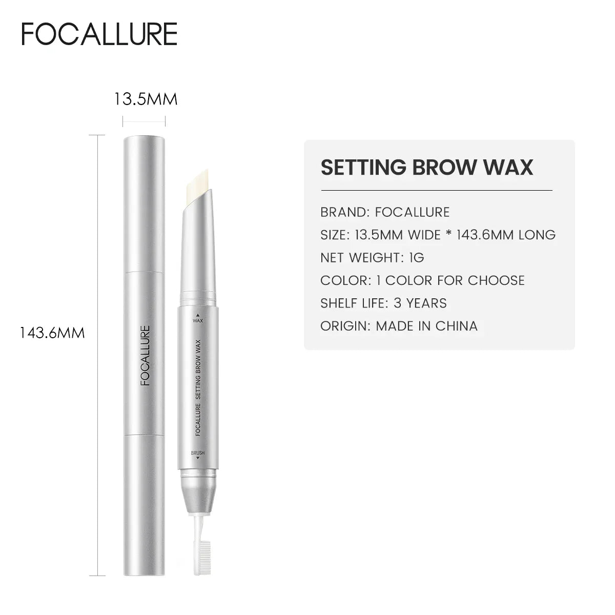 FOCALLURE 3D Eyebrow Gel Pencil – 2-in-1 Waterproof, Long-Lasting Eyebrow Wax & Enhancer Makeup Tool
