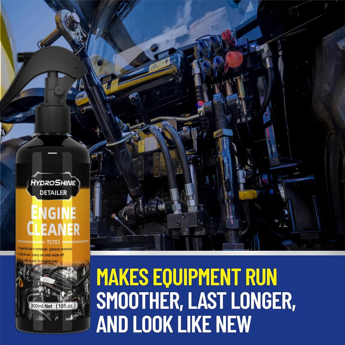 Hydroshine Engine Bay Cleaner Spray - Powerful Oil, Dust & Dirt Remover for Car Engine Compartment Cleaning