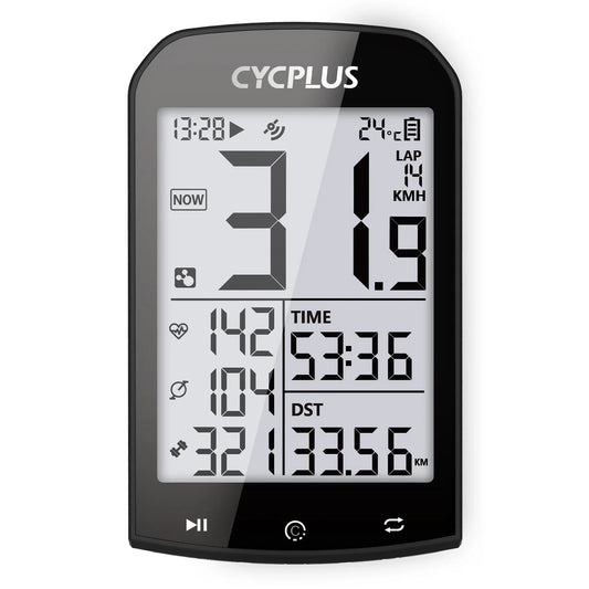 CYCPLUS M1 GPS Bicycle Computer - Bluetooth 5.0 & ANT+ Cycling Speedometer | Speed Meter Compatible with Garmin Zwift | Bike Accessories