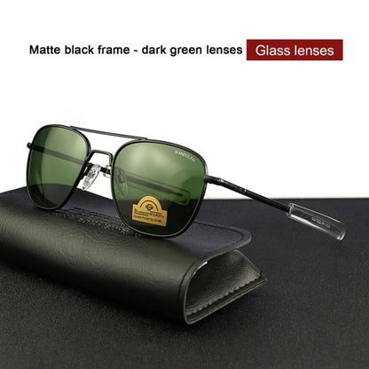 RE Military Aviation Sunglasses — Vintage Titanium Frame Pilot Glasses for Men & Women
