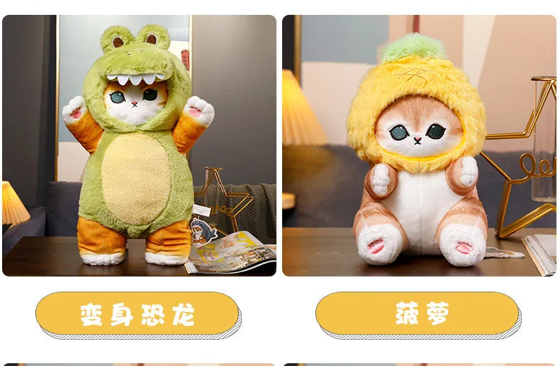 50cm Mofusand Shark Cat Plush Toy Cute Kawaii Soft Stuffed Animal Doll Birthday Gift for Kids