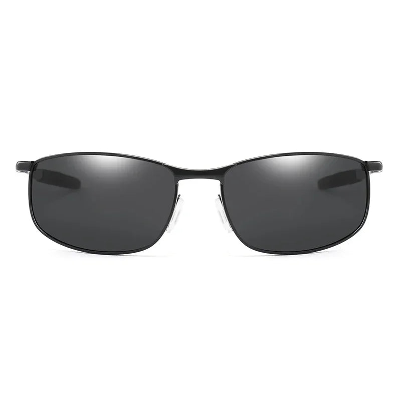 Photochromic Men’s Polarized Sunglasses – Metal Square Frame, UV400 Protection for Driving, Sports & Cycling