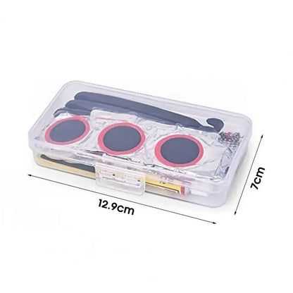 Bicycle Tire Repair Kit - Inner Tube Puncture Patches Rubber Glue Valve Tools for Bike Maintenance