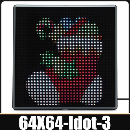 RGB LED Pixel Display Panel Lamp – 16x16 / 32x32 / 64x64 Programmable App Control Creative Art Screen Night Light for Anime & Gaming Room Decor
