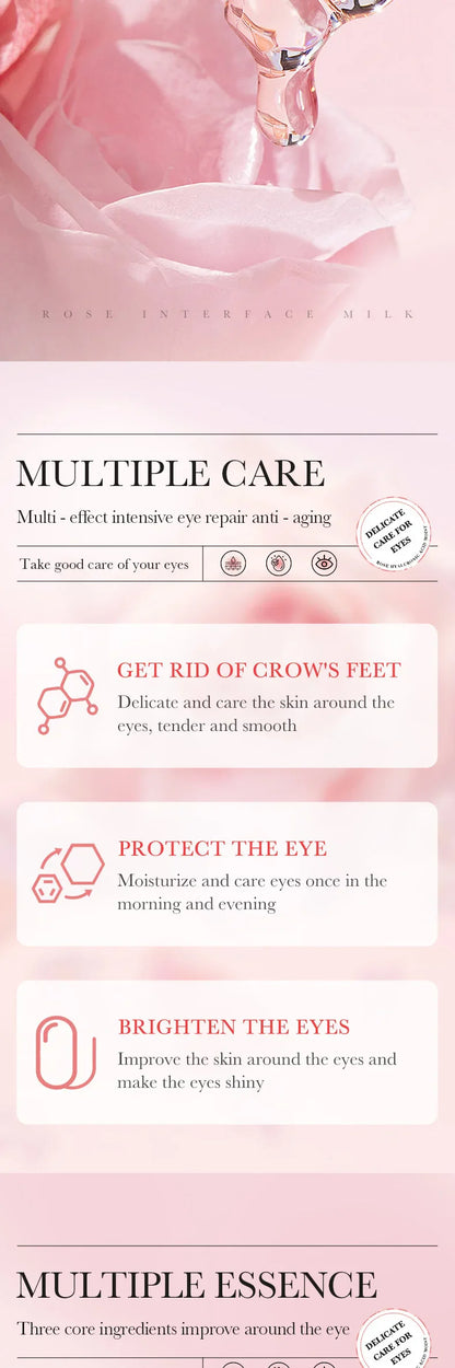 60PCS BIOAQUA Rose Hyaluronic Acid Eye Masks – Anti-Dark Circles, Eye Bags, Moisturizing & Firming Skincare Patches