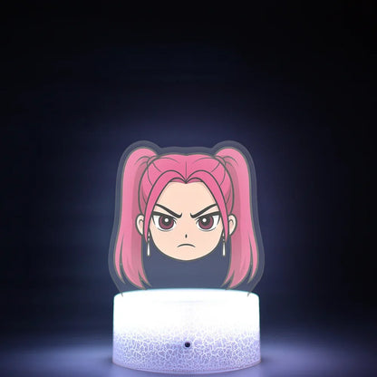 K-Pop Demon Hunters LED Night Light – Zoe, Mira, Rumi, Saja 16-Color Remote Control