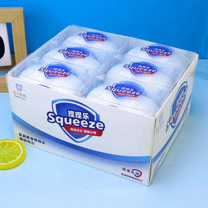 Fluffy Handmade Soap Squishy Toy - Soft Squeeze Stress Relief Toy for Students