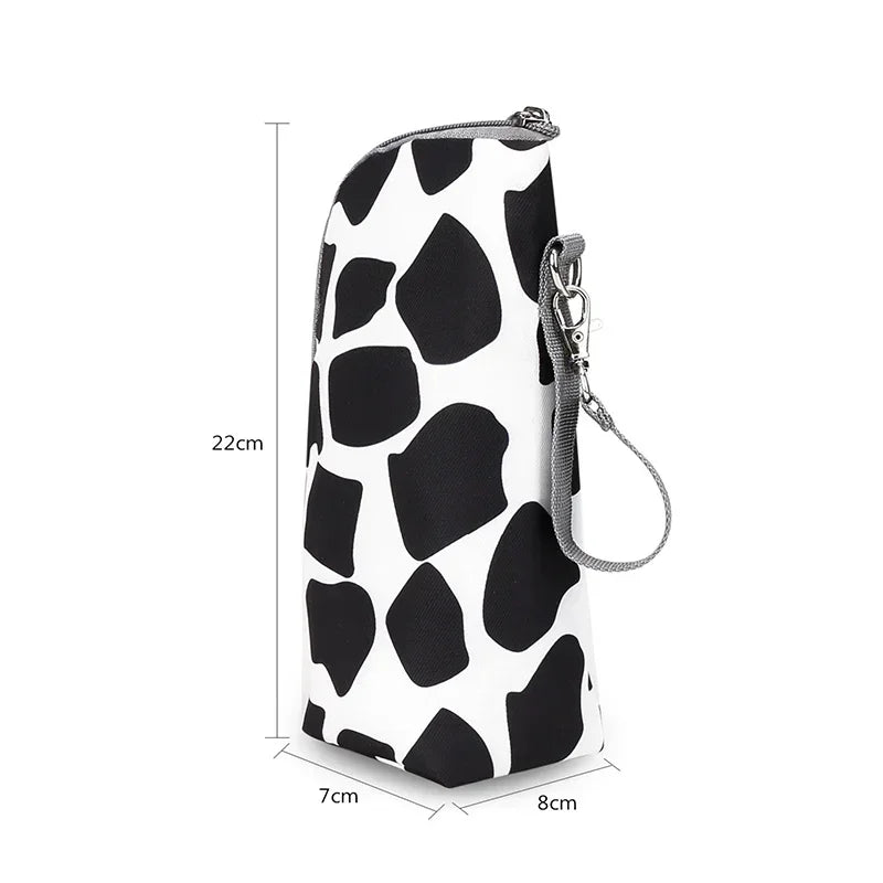 Baby Bottle Bag & Warmer – Aluminum Insulated Stroller Hanging Bag for Baby Feeding, Cups & Drinks Storage