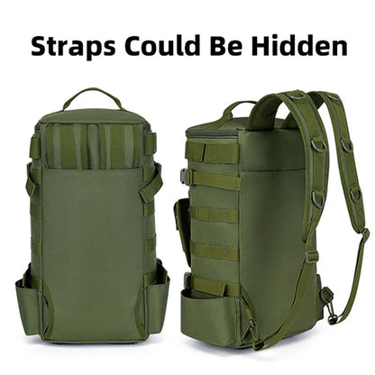 Tactical Fishing Backpack – Multifunctional Tackle Bag with Rod Holders, Molle Storage for Fishing, Camping & Hiking