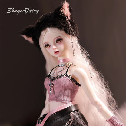Celia N Y2K Baddie 1/4 BJD Doll – Fullset Pastel Punk Pink Cyber Style, Sweet Honey Girl ShugaFairy Collectible Figure
