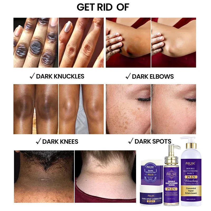 AILKE Glutathione Lightening Body Lotion – Moisturizing & Hydrating for Even Skin Tone and Dark Spot Improvement