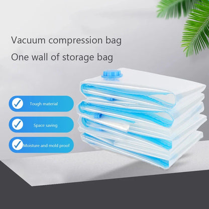 4pcs Reusable Transparent Vacuum Bags — Folding Compressed Space-Saving Storage for Clothes & Travel