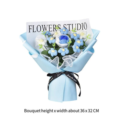 Knitted Flower Bouquet — Crochet Home Decor for Teacher’s Day, Birthday & Anniversary