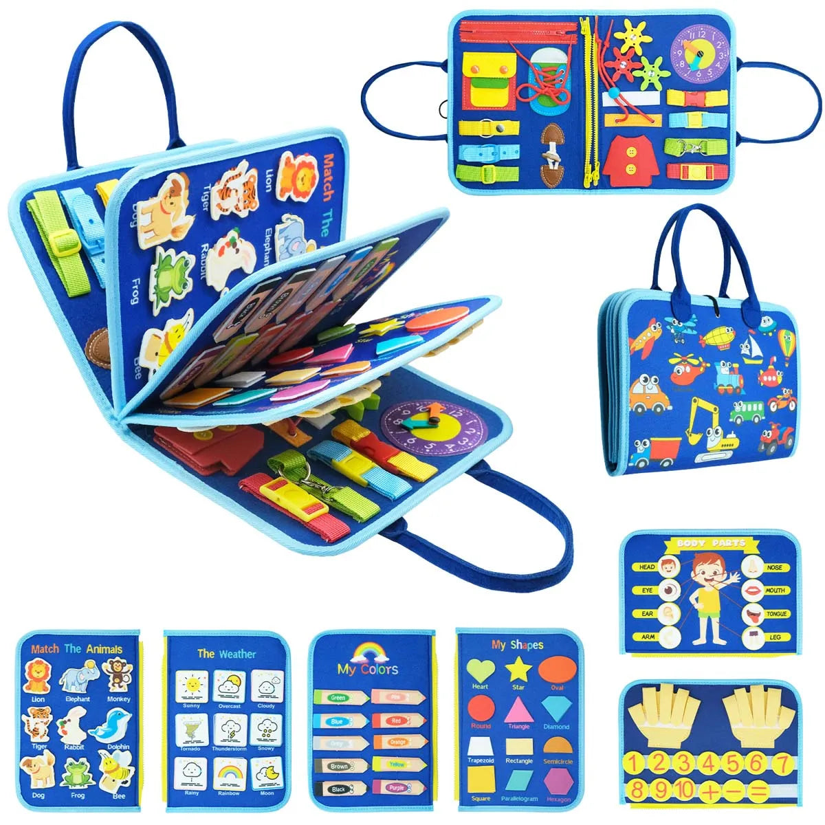 Montessori Busy Board for Toddlers – Sensory Busy Book for Early Education & Fine Motor Skills Learning Toys