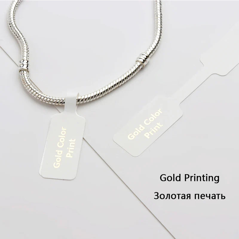 100pcs Square Head Bracelet Rings – Custom Logo Label Price Tags for Jewelry Display & Packaging Accessories Wholesale