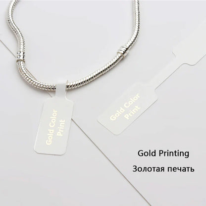 100pcs Square Head Bracelet Rings – Custom Logo Label Price Tags for Jewelry Display & Packaging Accessories Wholesale