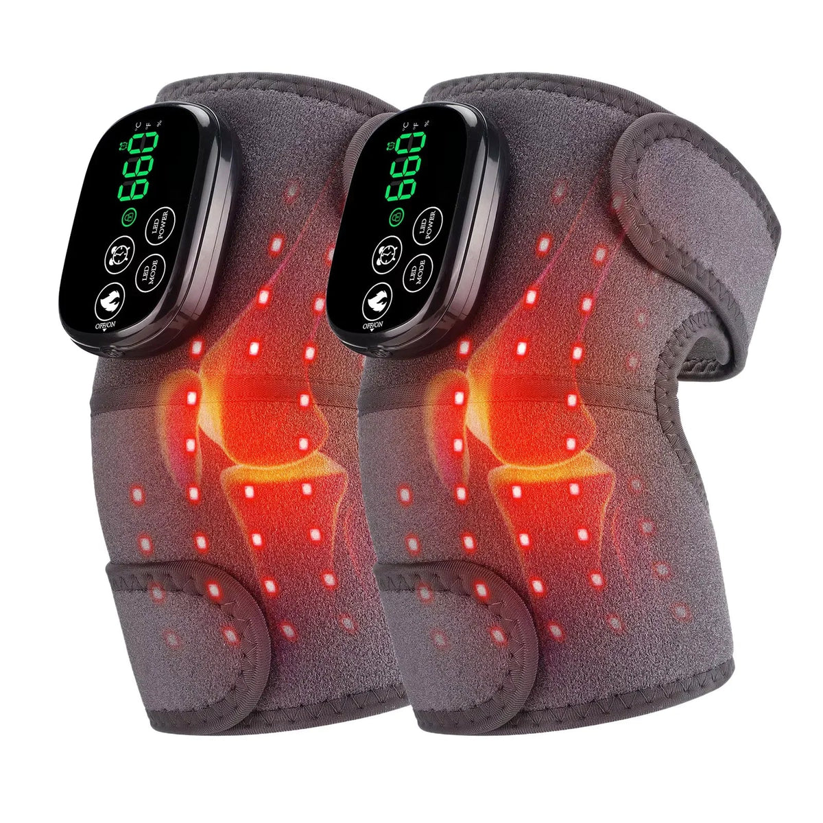660nm 850nm Infrared Knee Pad - 3-in-1 Heated Joint Massager for Knee, Shoulder and Elbow Support