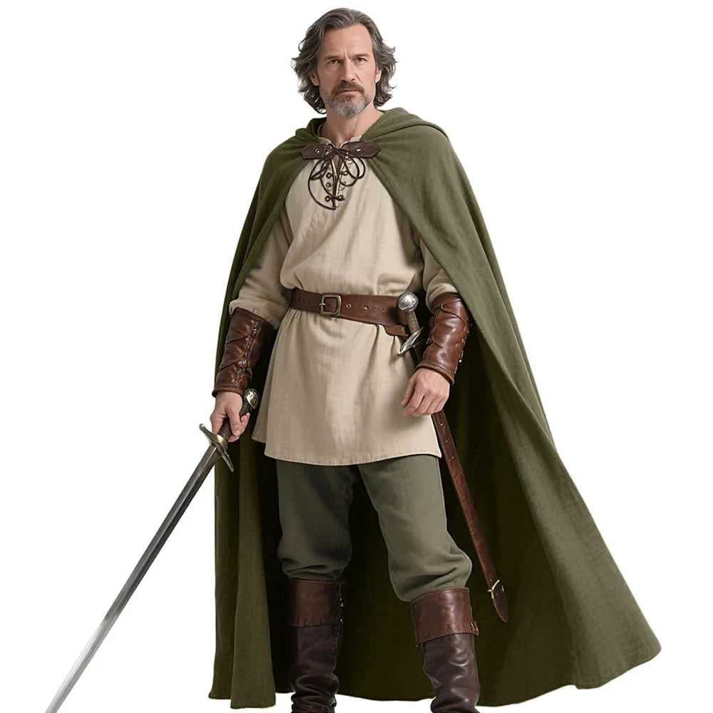 Medieval Cosplay Hooded Cloak – Cape for Halloween, Party, and Performance Costumes
