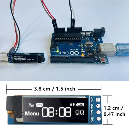 0.96 Inch OLED Display Module | SSD1306 I2C IIC SPI Serial 128x64 LCD for Arduino with Soldered Pin Headers
