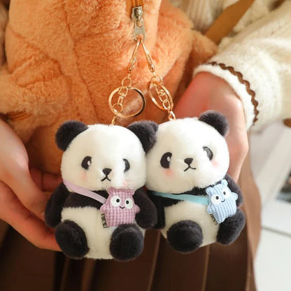 Cute Panda Plush Keychain - Cartoon Bag Pendant & Car Key Chain Gift Accessory