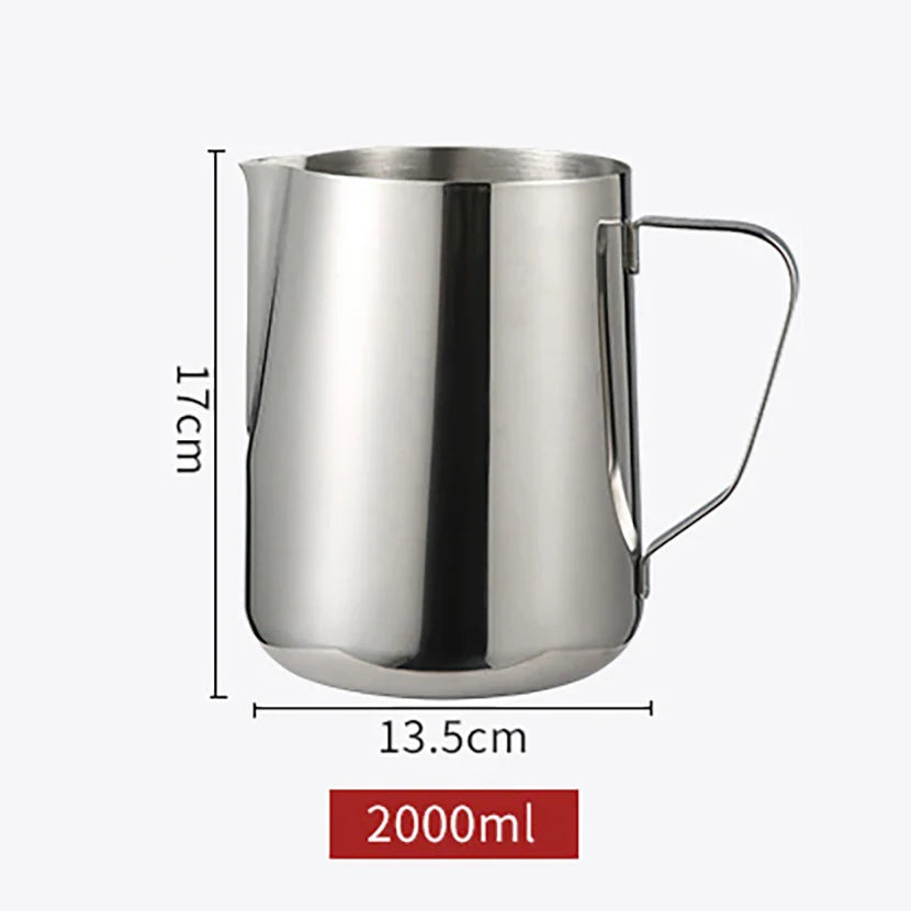 Stainless Steel Milk Frothing Pitcher Jug – 100ML–2000ML Espresso Barista Latte & Cappuccino Cream Foam Maker Cup