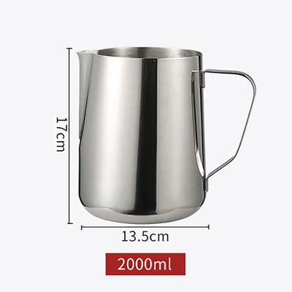 Stainless Steel Milk Frothing Pitcher Jug – 100ML–2000ML Espresso Barista Latte & Cappuccino Cream Foam Maker Cup